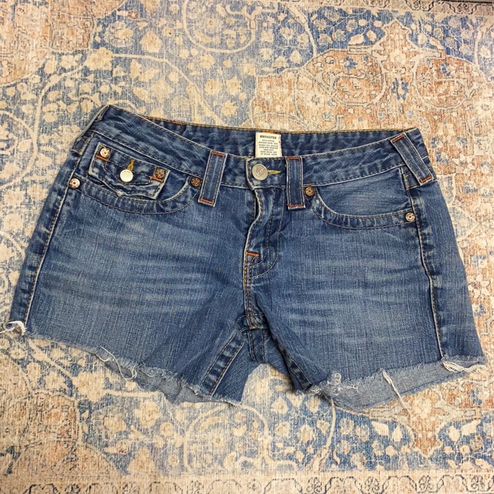 True Religion jean shorts cut off pants